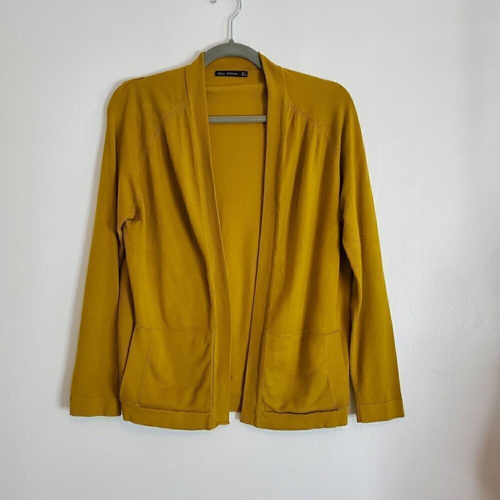 ZARA Mustard color open cardigan size women Small